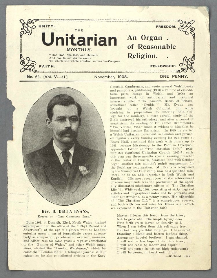 Rev. D. Delta Evans editor of The christian life. (5449744)