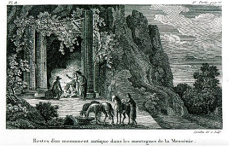 Restes d'un monument antique dans la montagnes de la Messénie - Castellan Antoine-laurent - 1808