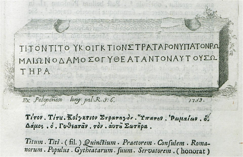 Resolution of the demos of Gytheio - Paciaudi Paolo Maria - 1761