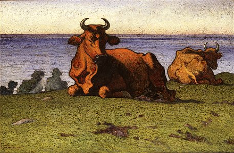 Resting Cows. Motif from Öland (Nils Kreuger) - Nationalmuseum - 18882