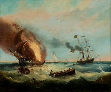 Rescue of passengers of the Ocean Monarch by the Brazilian Frigate Alfonzo, da Coleção Brasiliana Iconográfica