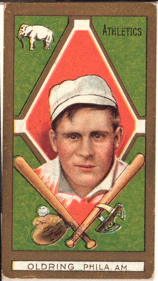 Reuben N. Oldring, Philadelphia Athletics, baseball card portrait LCCN2008677897