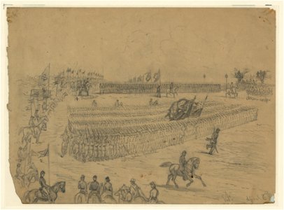 Review of the Army of the Potomac, commanded by Gen. Joe E. Hooker, by President Abraham Lincoln LCCN2004661573
