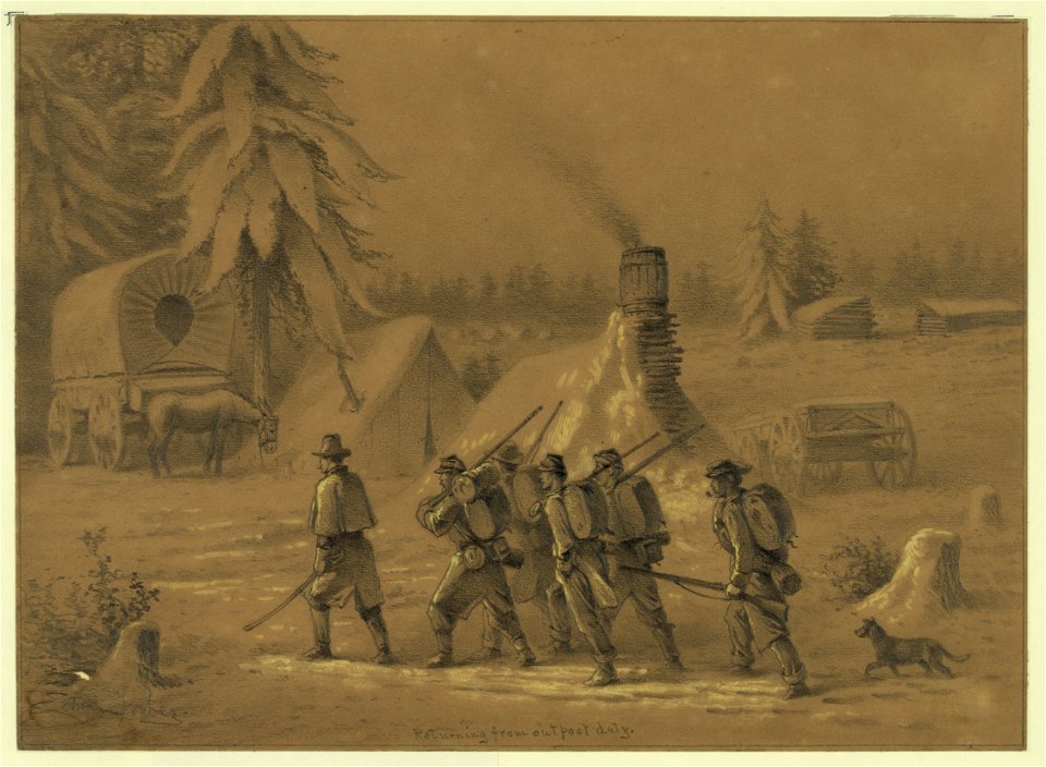 Returning from outpost duty - Edwin Forbes. LCCN2004661901