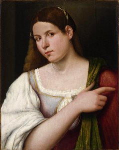 Retrato de dama joven, por Sebastiano del Piombo. Free illustration for personal and commercial use.