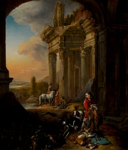 Return from the Hunt by Jan Baptist Weenix Rijksmuseum Amsterdam SK-C-1786. Free illustration for personal and commercial use.