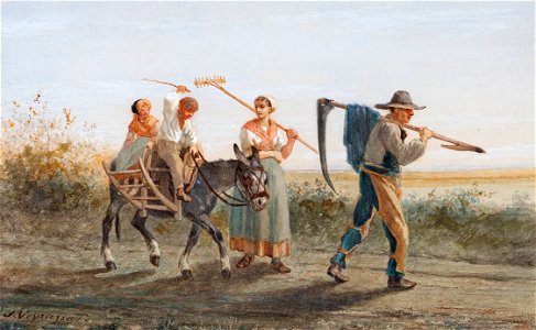 Return from the fields - Jules Jacques Veyrassat - ref Veyrassat-K07726