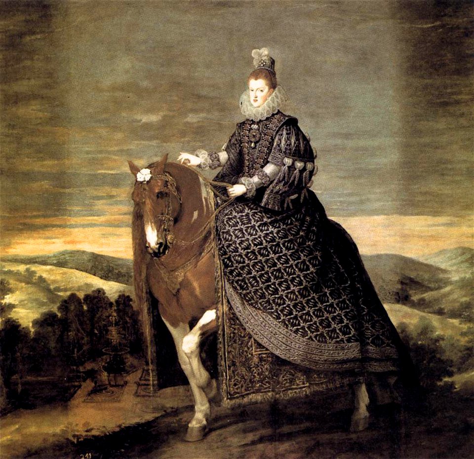 Retrato ecuestre de la reina Margarita de Austria, by Diego Velázquez