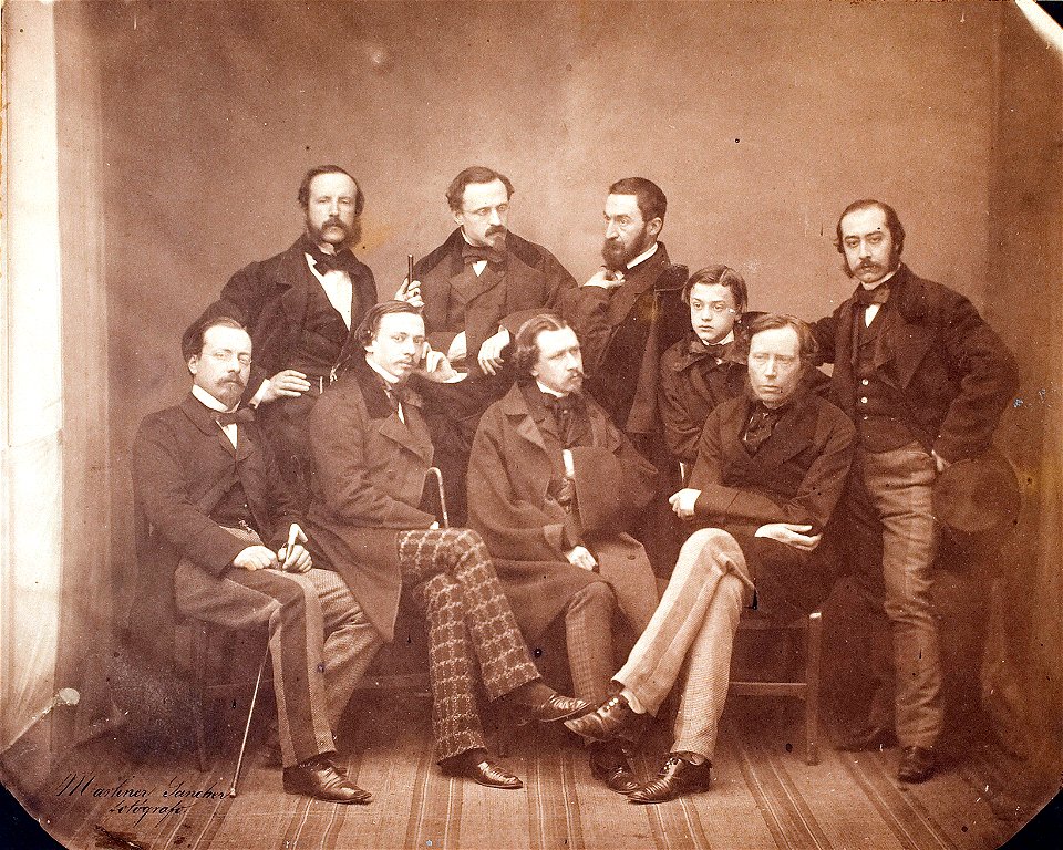 Retrato de grupo con Luis, Federico y Raimundo de Madrazo