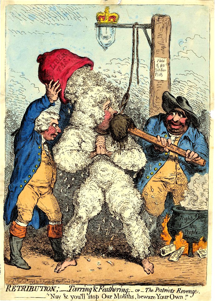 Retribution;-tarring & feathering;-or-the patriots revenge. (BM 1868,0808.6483)