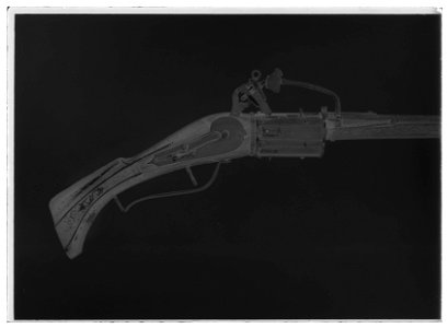Revolverbössa med snapplås för sex skott, Augsburg ca 1600 - Livrustkammaren - 1958-negative