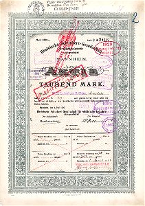 Rheinische Schuckert-Gesellschaft 1000 Mk 1900