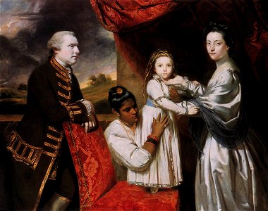 Joshua Reynolds - George Clive and his Family with an Indian Maid - WGA19338. Free illustration for personal and commercial use.
