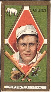 Reuben N. Oldring, Philadelphia Athletics, baseball card portrait LCCN2008677897