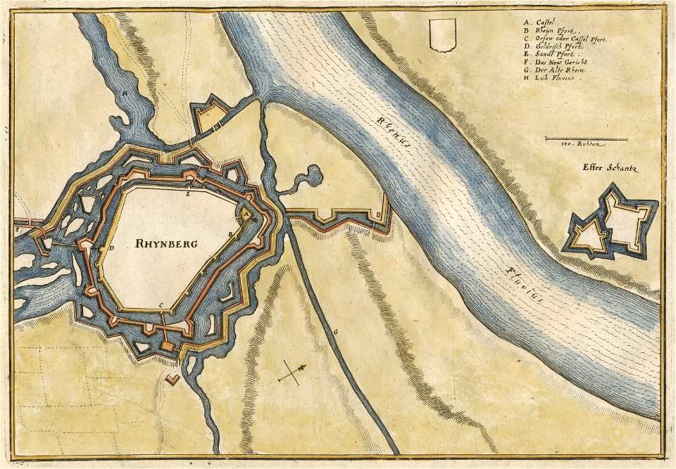 RHYNBERG - Rheinberg (Nordrhein-Westfalen) 1654 Matthäus Merian