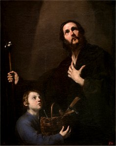 Ribera - San José y el Niño Jesús, P001102. Free illustration for personal and commercial use.