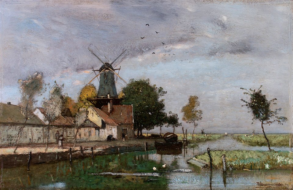 Ribarz-Holländischer Kanal mit Windmühle