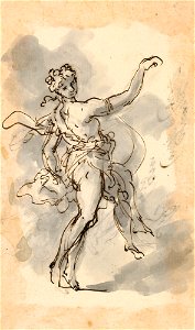 Ricci - A study for a dancing nymph c. 1730 - c. 1734, RCIN 907175