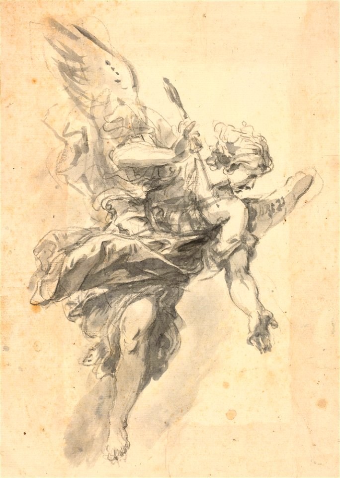 Ricci - A study for an angel c. 1727, RCIN 907102