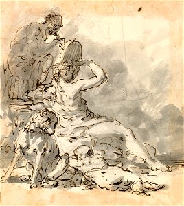 Ricci - Study for seated nymphs c. 1730 - c. 1734, RCIN 907173