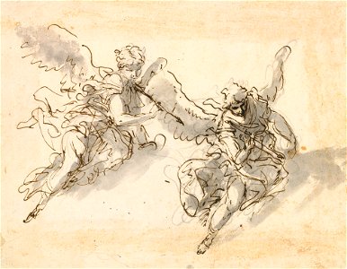 Ricci - A study for an angel c. 1727, RCIN 907105