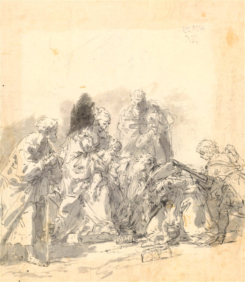 Ricci - A study for the Adoration of the Magi c. 1726, RCIN 907093