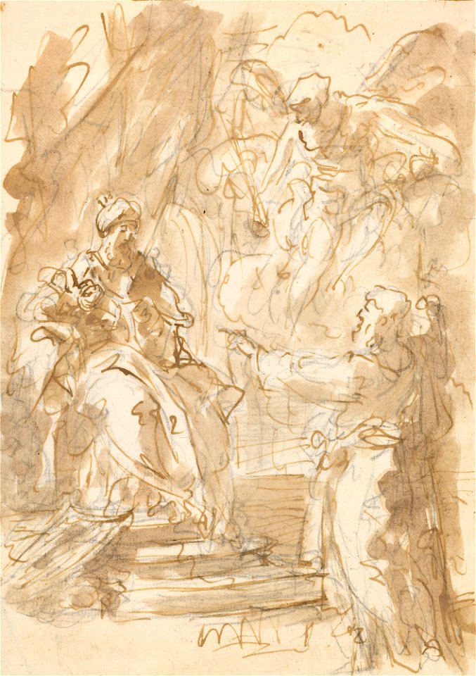 Ricci - David rebuked by Nathan c. 1728, RCIN 907060
