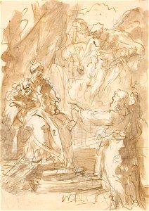 Ricci - David rebuked by Nathan c. 1728, RCIN 907060