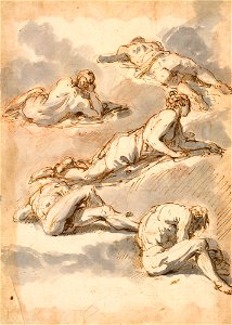 Ricci - Studies of figures c. 1730 - c. 1734, RCIN 907152