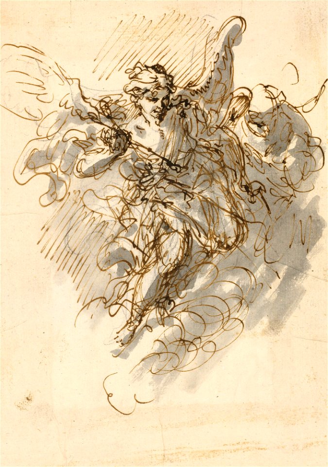 Ricci - A study for an angel c. 1727, RCIN 907104
