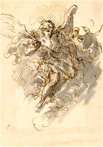 Ricci - A study for an angel c. 1727, RCIN 907104