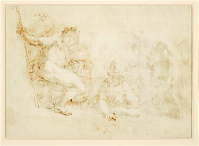 Ricci - Studies for the drunken Silenus c. 1730 - c. 1731, RCIN 907024, v