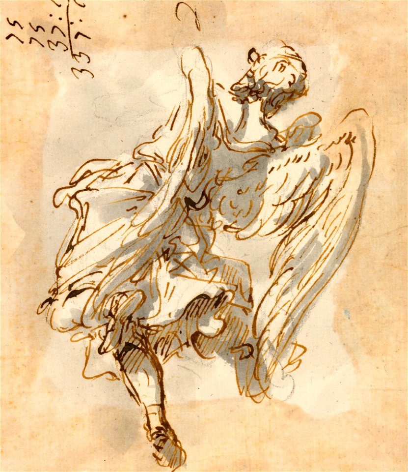Ricci - An angel c. 1720 - c. 1734, RCIN 907154