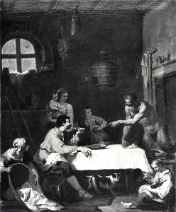 Ricci - Interno di cucina con satiro e contadino, 1720 - 1730, Collezione privata, Udine
