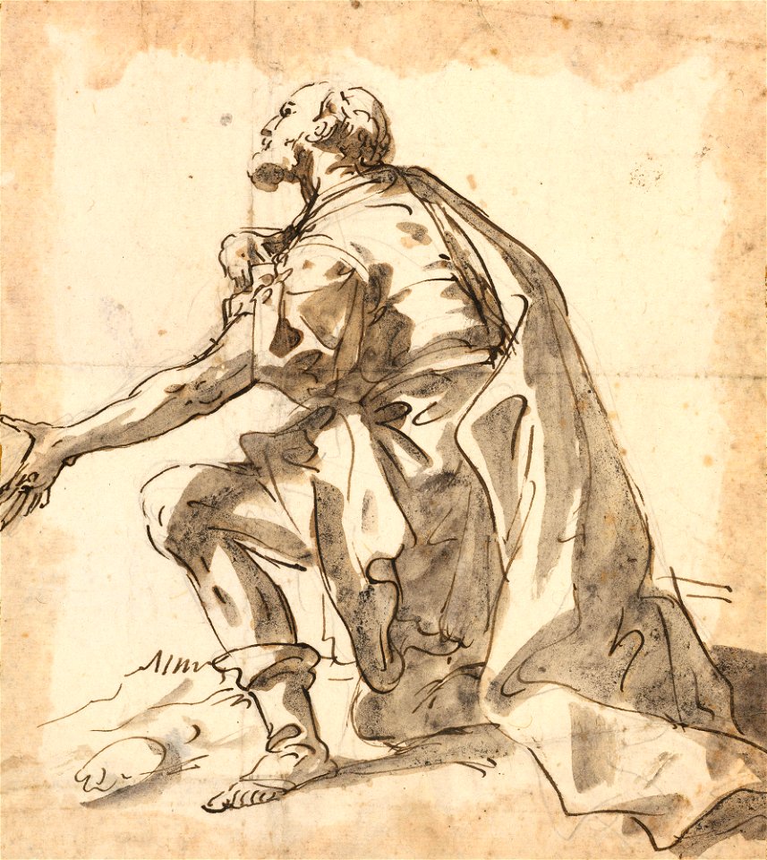 Ricci - Study for St Peter c. 1715 - c. 1720, RCIN 907195