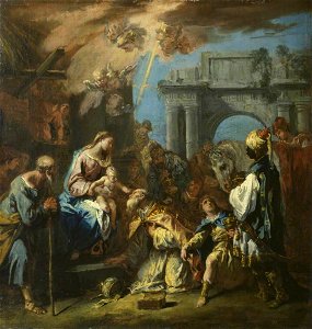 Ricci - Adoration of the Magi, c.1726, P.1978.PG.342, The Courtauld, London (Samuel Courtauld Trust). Free illustration for personal and commercial use.