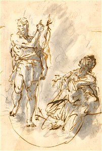 Ricci - St John the Baptist reproving Herod c. 1700 - c. 1734, RCIN 907138