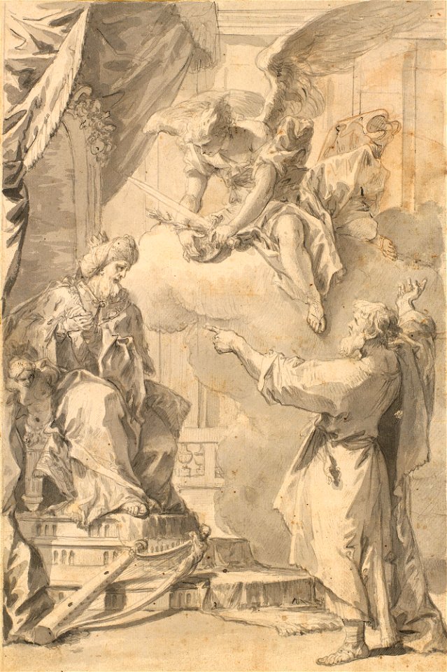 Ricci - David rebuked by Nathan c. 1728, RCIN 907068