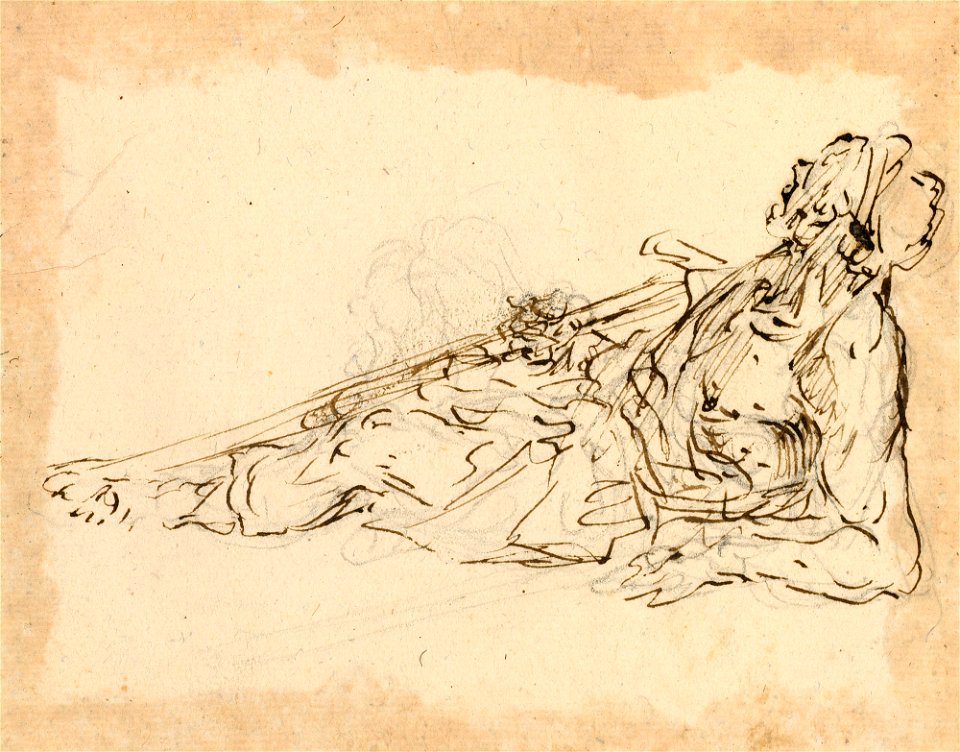 Ricci - Study for the sick man who was healed c. 1724, RCIN 907196