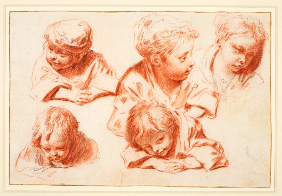 Ricci - Studies of children's heads 1716, RCIN 906996
