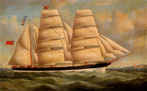 Richard Ball Spencer (1812-1897) - The Barque ‘Minero’ - BHC3491 - Royal Museums Greenwich. Free illustration for personal and commercial use.
