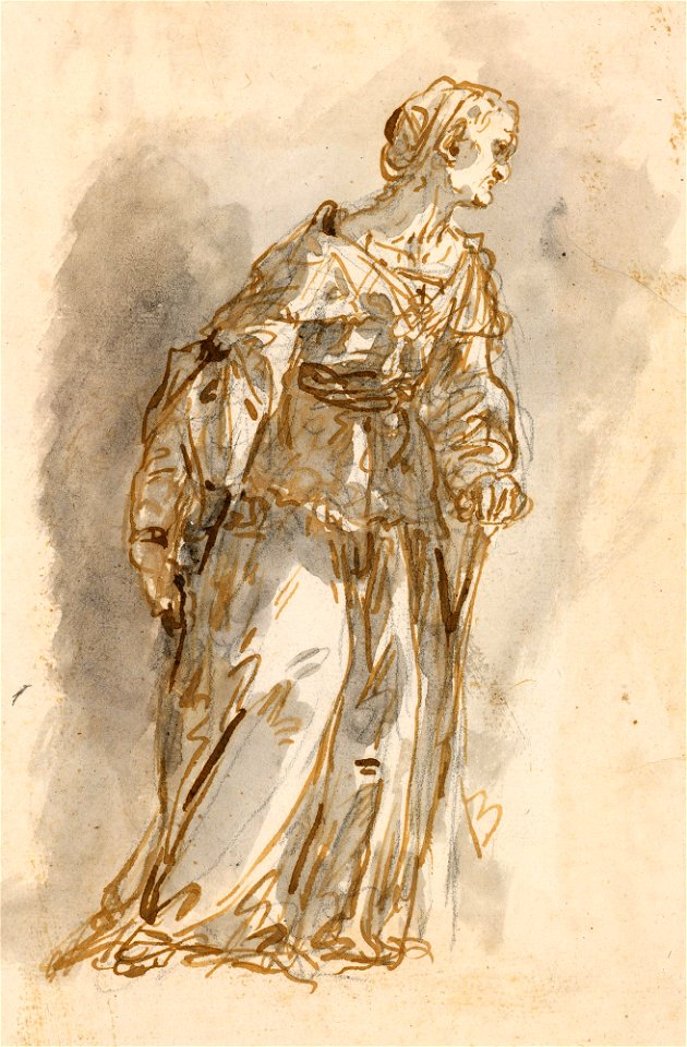 Ricci - A study for Tobit's wife c. 1728, RCIN 907121