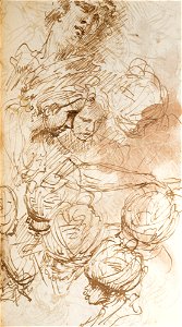Ricci - Studies of heads c. 1726, RCIN 907085, v