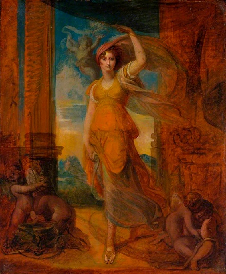 Richard Cosway (1742-1821) (attributed to) - A Lady (^ Harriet Mellon) as a Sibyl - T04114 - Tate
