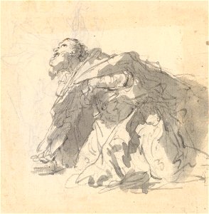 Ricci - A study for the kneeling king c. 1726, RCIN 907095