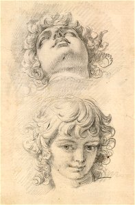 Ricci - Two boys' heads 1695 - 1734, RCIN 907133