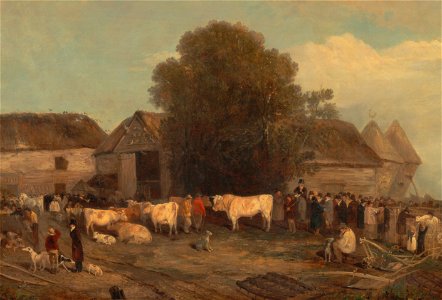 Richard Barrett Davis - The Farm Sale - Google Art Project