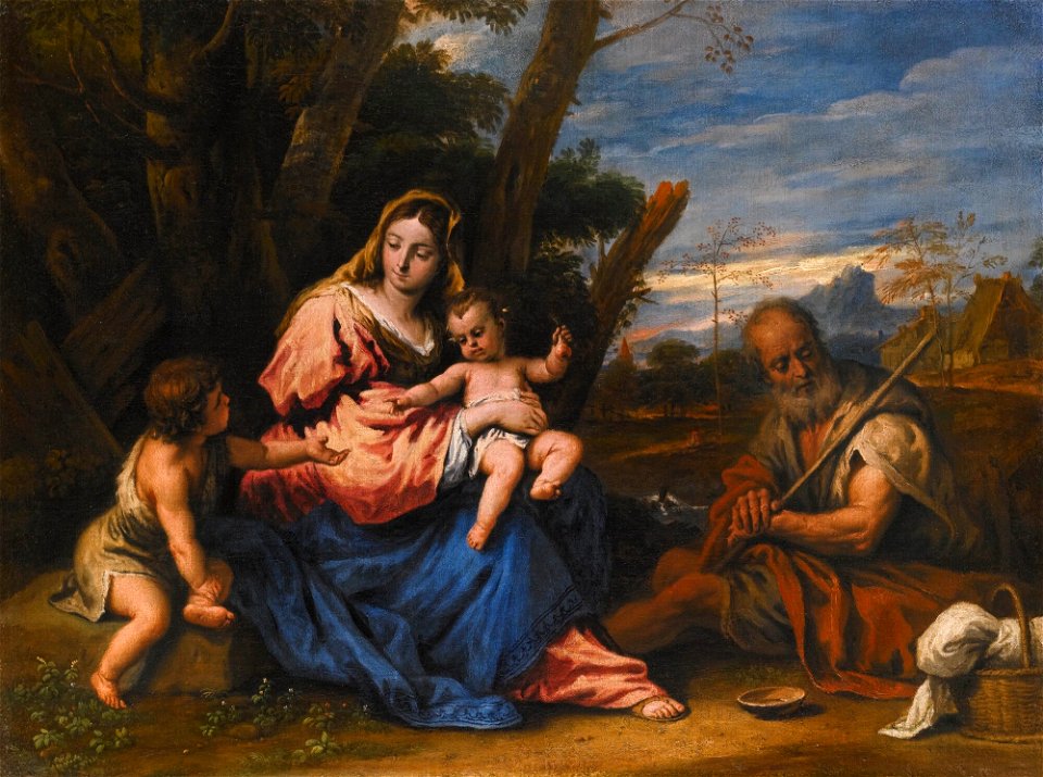Ricci - THE HOLY FAMILY WITH THE INFANT SAINT JOHN THE BAPTIST IN A LANDSCAPE, lot.21