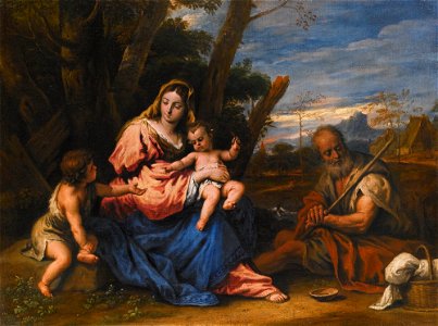 Ricci - THE HOLY FAMILY WITH THE INFANT SAINT JOHN THE BAPTIST IN A LANDSCAPE, lot.21