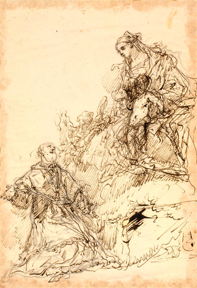 Ricci - The Virgin and Child appearing to a Saint c. 1720, RCIN 907189